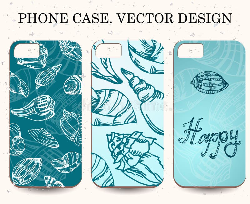 Telefoongeval Uitstekende vectorachtergrond Decoratieve shell elementen vector illustratie Telefoongeval Uitstekende vectorachtergrond Decoratieve shell elementen vector illustratie