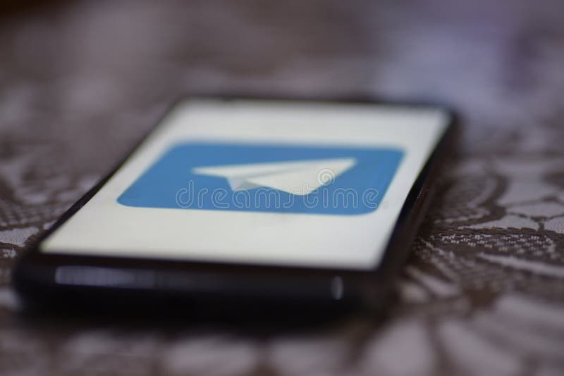 Telegram logo on mobile