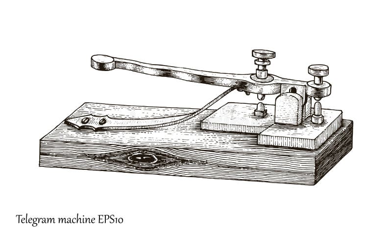 Telegraph hand drawing vintage style royalty free illustration.