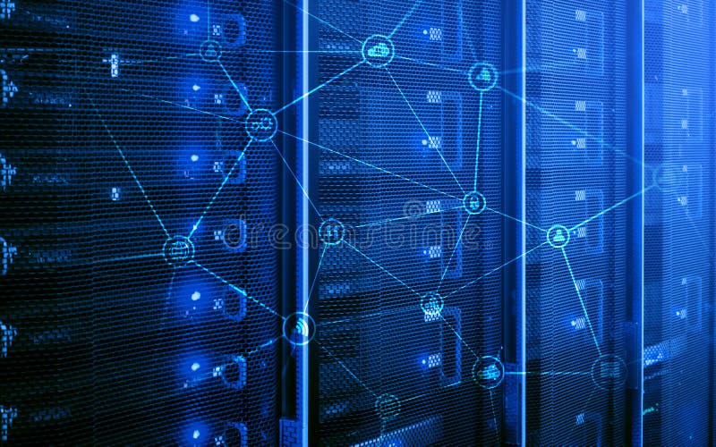 Telekommunikationskonzept mit abstraktem Netzstruktur- und -serverraumhintergrund lizenzfreie stockbilder Telekommunikationskonzept mit abstraktem Netzstruktur- und -serverraumhintergrund lizenzfreie stockbilder