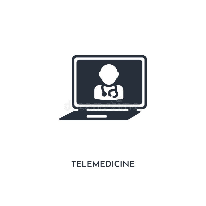 Telemedicine Icon. Simple Element Illustration. Isolated Trendy Filled
