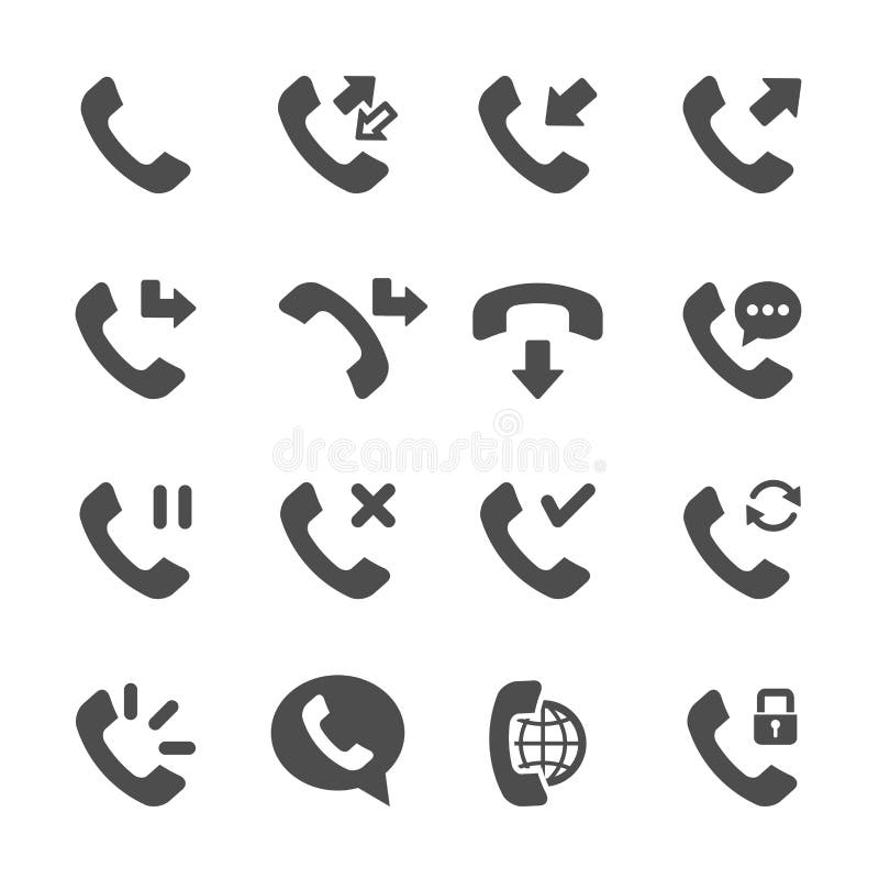 Telephone call icon set 3, vector eps10 stock illustration