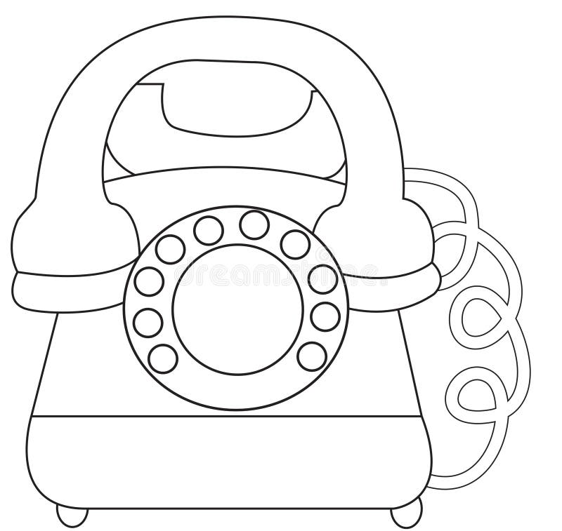 Telephone coloring page stock illustration. Image of clean - 53482160