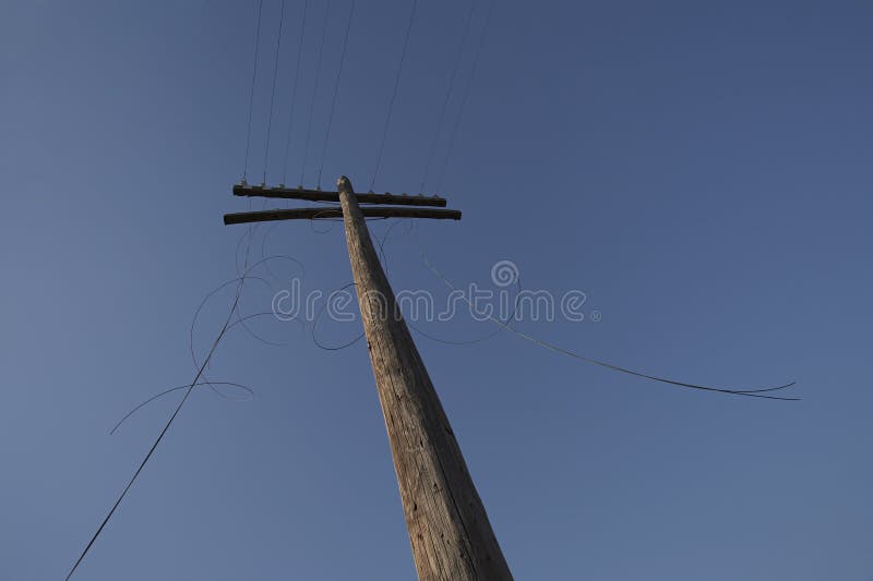 Severed Old Telephone Lines Stock Photo Image of post, high 161591076