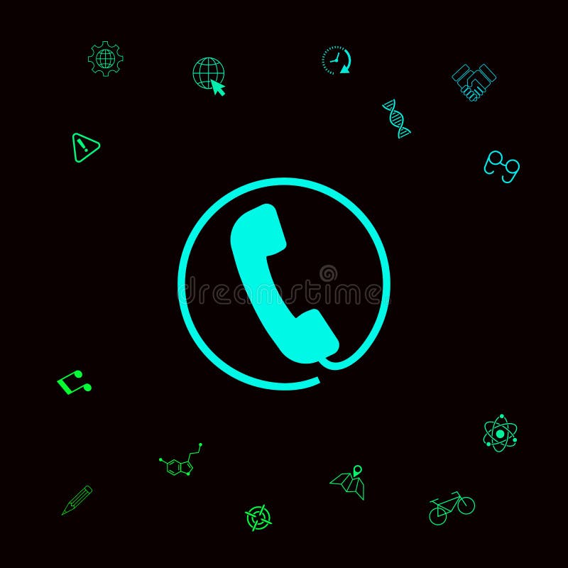 Telephone handset surrounded by a telephone cord - icon . Graphic elements for your designt vector illustration Telephone handset surrounded by a telephone cord - icon . Graphic elements for your designt vector illustration