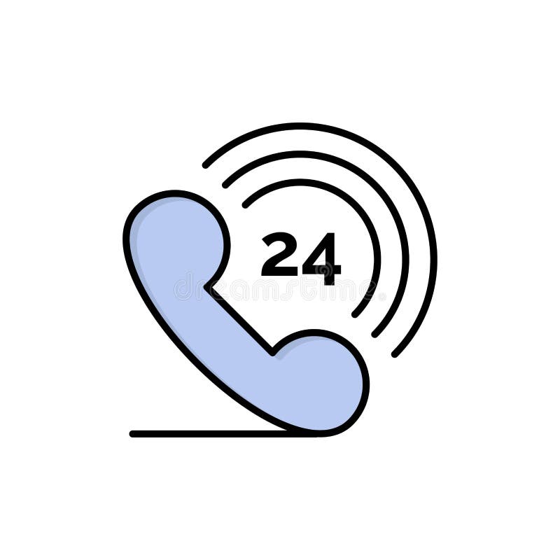 Telephone Phone Ringing 24 Flat Color Icon Vector Icon Banner