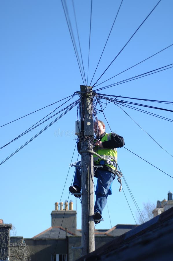 Telephone pole stock photo. Image of worker, work, mending 656216