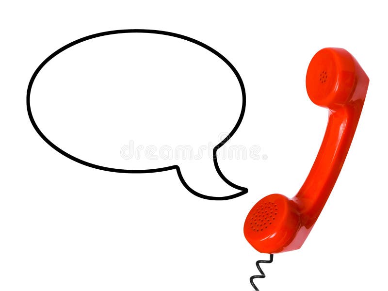 Telephone receiver and speech bubble