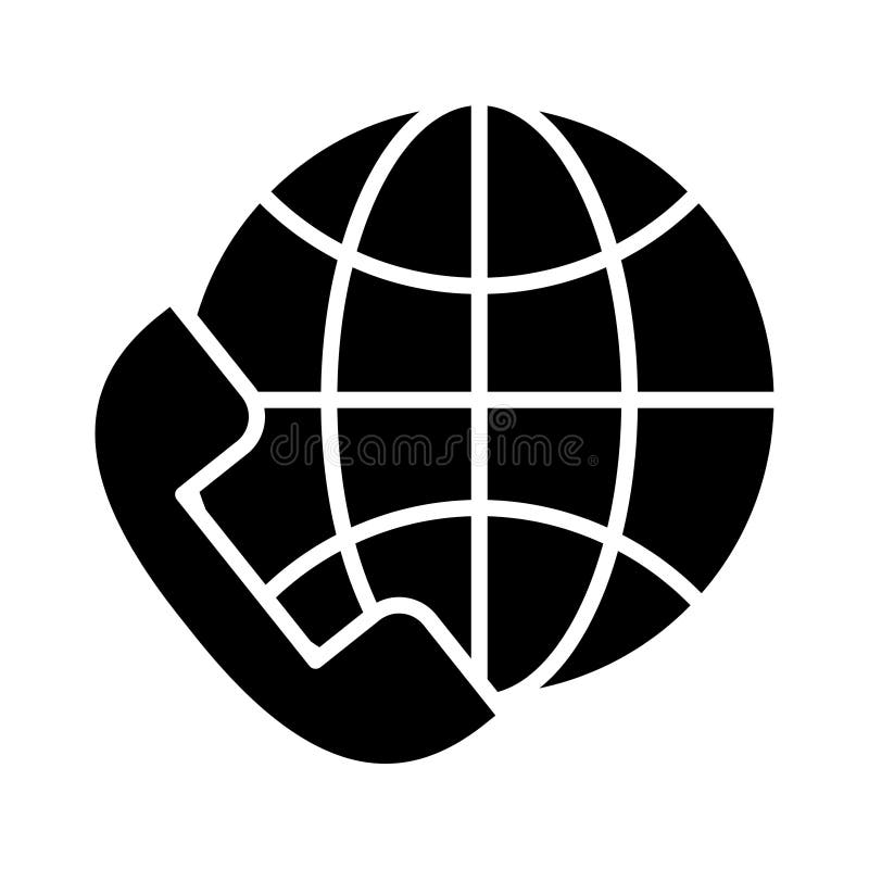 Telephone with sphere browser call center service silhouette style icon vector illustration