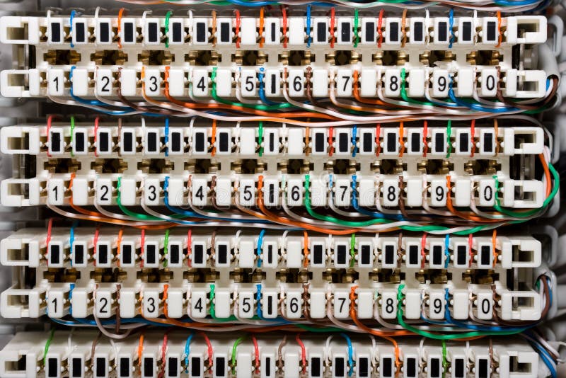 Telephone wires panel stock image. Image of connection 7281873