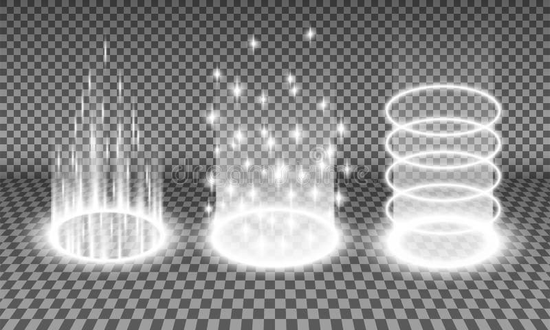 Versus glowing teleport effect on floor vs battle Vector Image