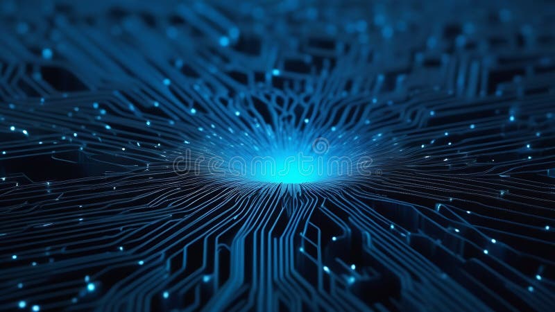 Teleporting hole. Digital teleportation technology vector illustration