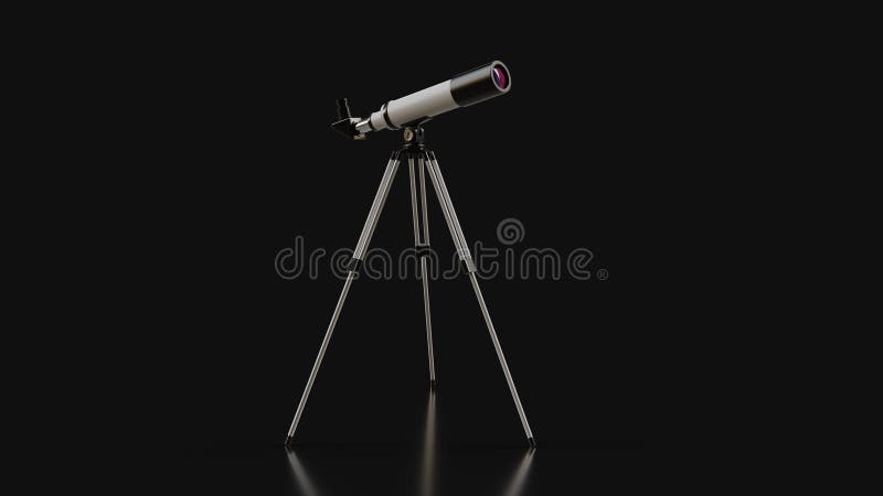 Telescop pe fundal negru imagine generată de calculator 3D vector illustration
