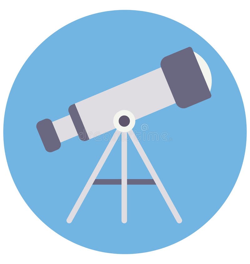 Basic RGB Telescope Color Isolated Vector Icon that can be easily modified or edit stock illustration