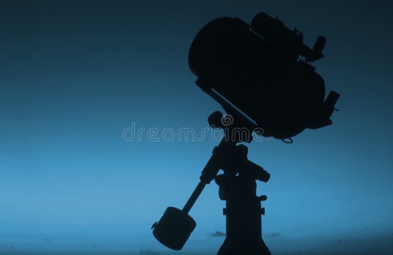 Telescope silhouette at sunrise 2