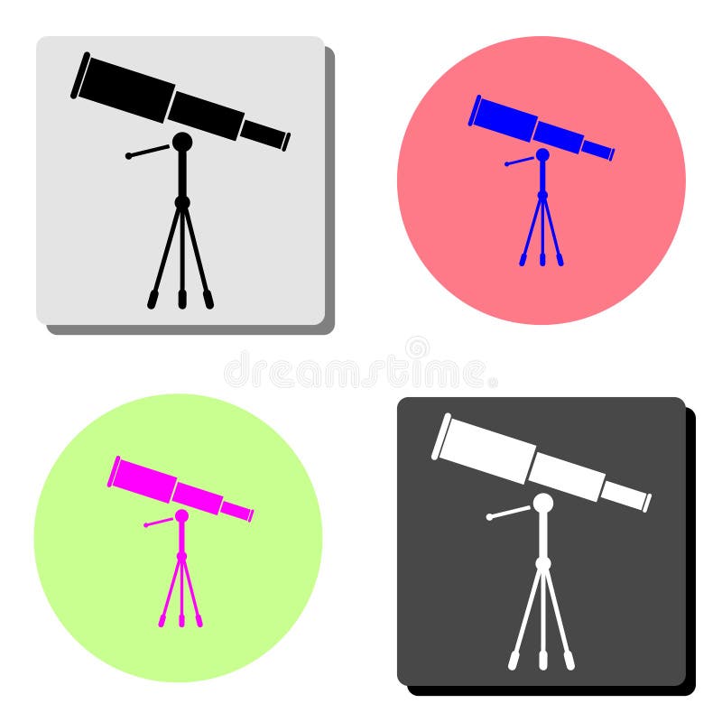 Telescope. Flat Vector Icon Stock Illustration - Illustration of