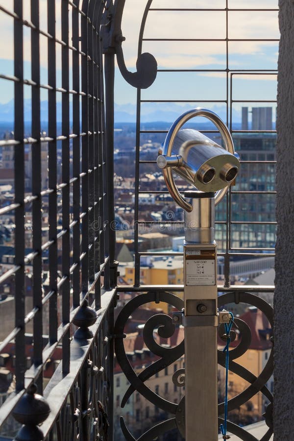 Telescope on Viewing Platform in Munich, Germany Stock Image Image of metal, looking 39569773
