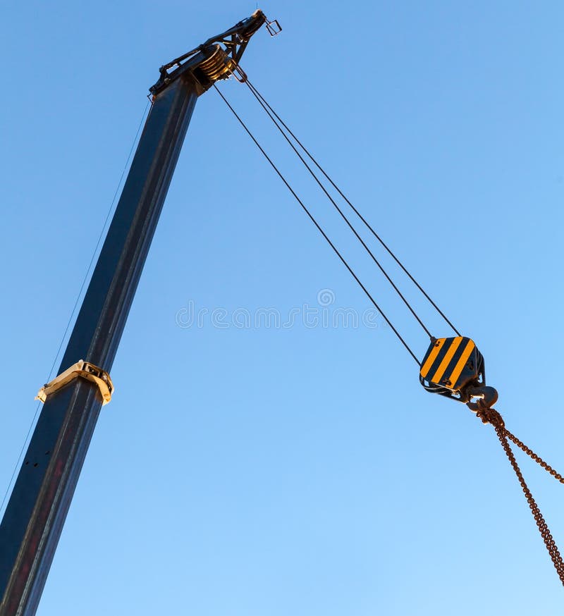 Telescopic Mobile Crane Boom with Hook Stock Image Image of lift, machine 79738861