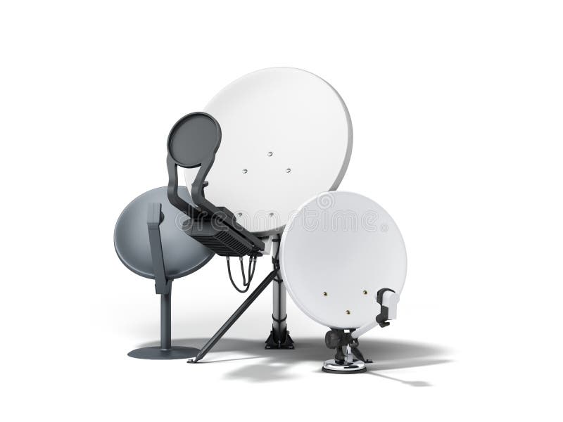 Televisión Por Satélite O Internet Concepto Antena Parabólica 3d Render En  Blanco Sin Sombra Stock de ilustración - Ilustración de sombra, satélite:  174755514