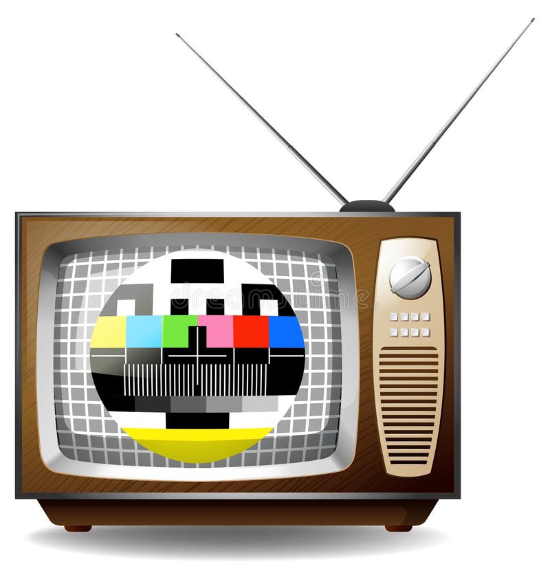 Television With End Transmission Signal Stock Illustration Image