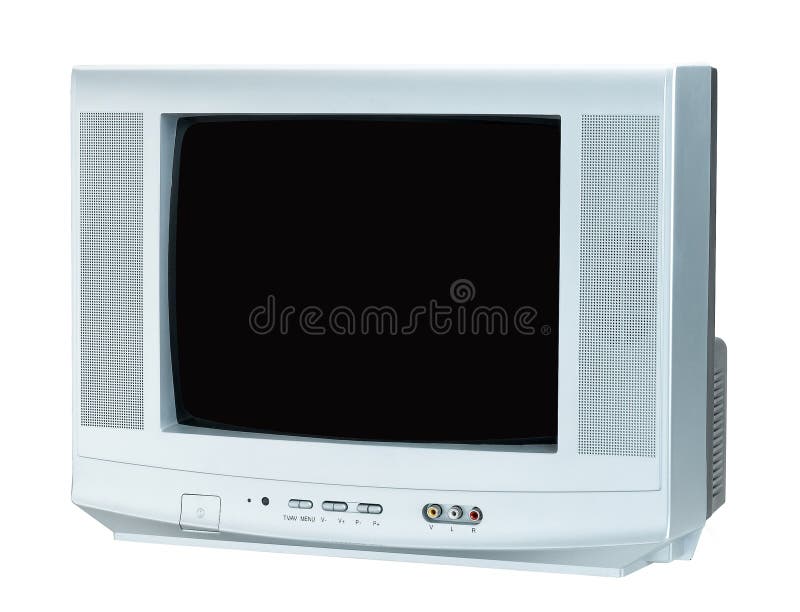 Television on white background