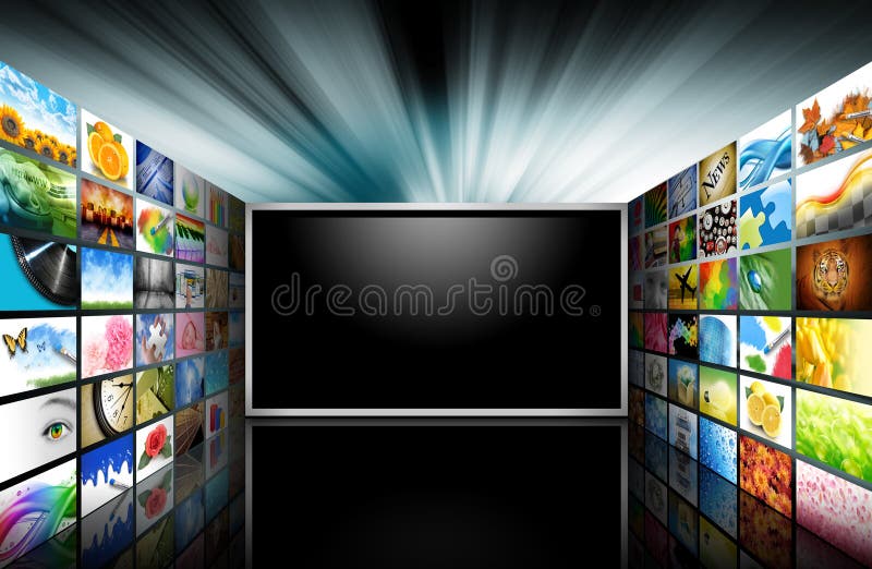 Televisione dello schermo piano con le immagini
