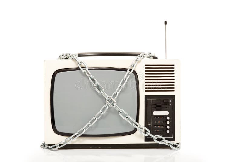 Televisión de la vendimia en encadenamientos imagen de archivo libre de regalías Televisión de la vendimia en encadenamientos imagen de archivo libre de regalías