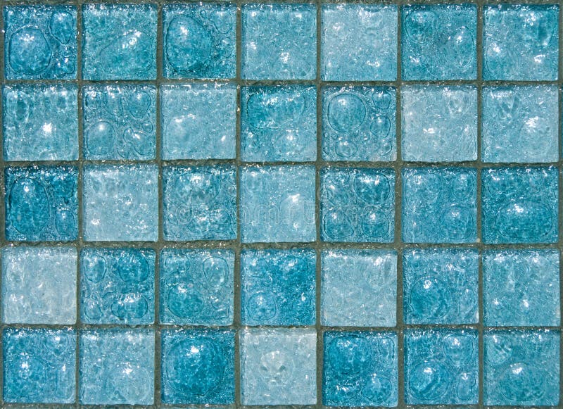 Azulejos de vidro azul imagens de stock