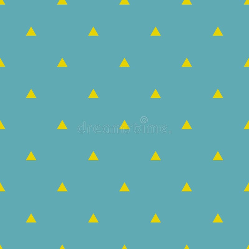Telhe o teste padrão do vetor com triângulos amarelos no fundo pastel do verde da hortelã ilustração stock Telhe o teste padrão do vetor com triângulos amarelos no fundo pastel do verde da hortelã ilustração stock
