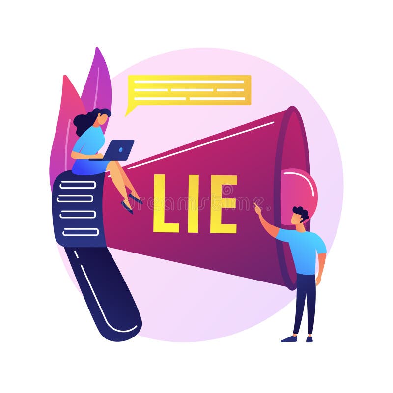 Telling Lies, Vector Cartoon Stick Figure Illustration Stock ...