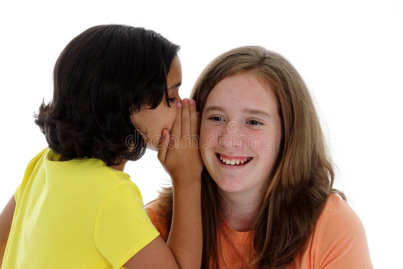 Telling a Secret stock photo. Image of teenage, smile 13929874