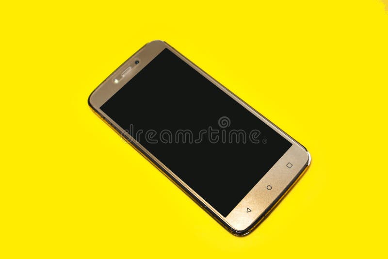 Smart phone on yellow background. Smart phone on yellow background.