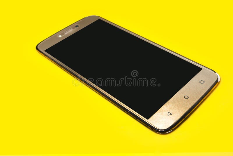 Smart phone on yellow background. Smart phone on yellow background.