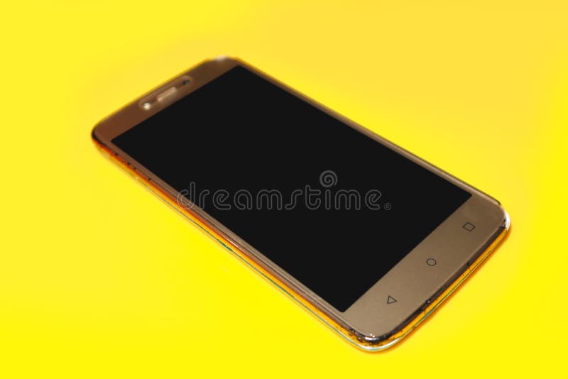 Smart phone on yellow background. Smart phone on yellow background.