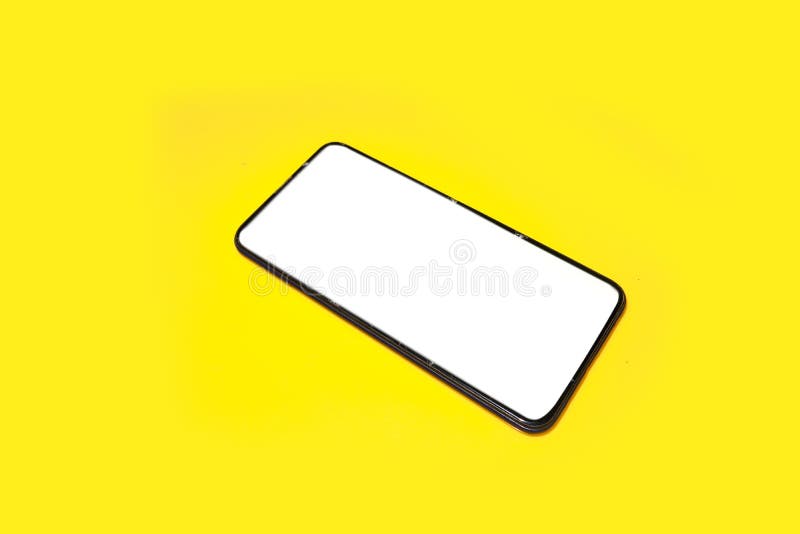 Smart phone on yellow background. Smart phone on yellow background.