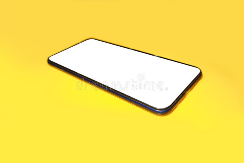 Smart phone on yellow background. Smart phone on yellow background.