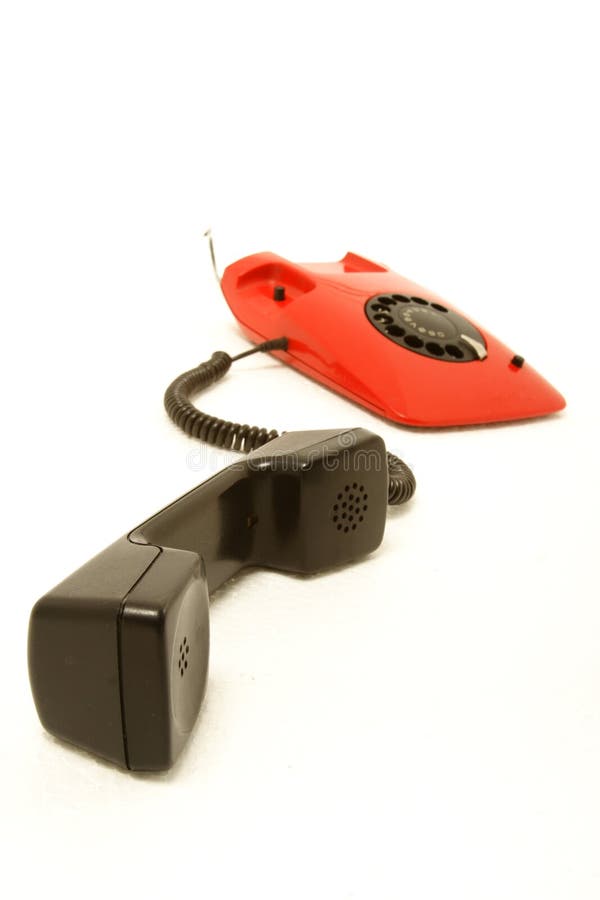 Teléfono retro rojo