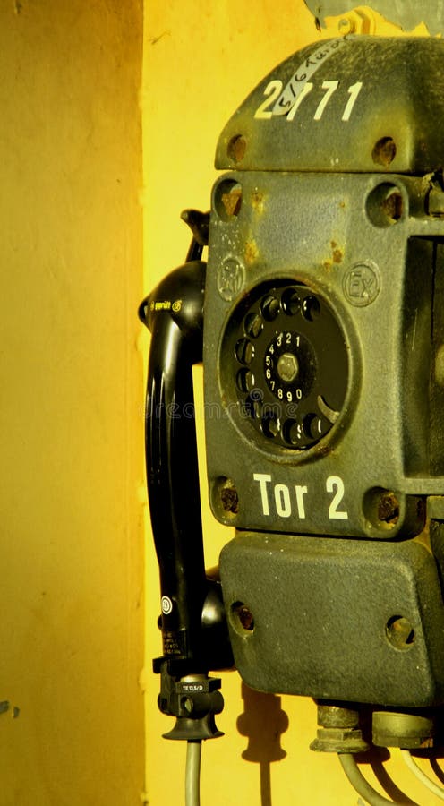 A very old industry telephone. A very old industry telephone