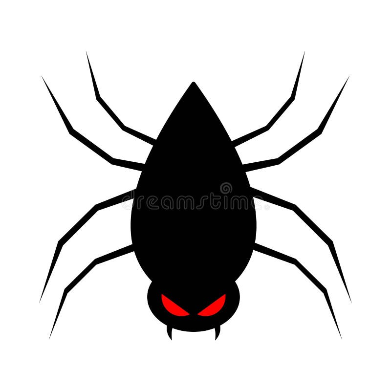 vetor de aranha preta assustadora de halloween com um rosto e dentes  assustadores. design de ilustração