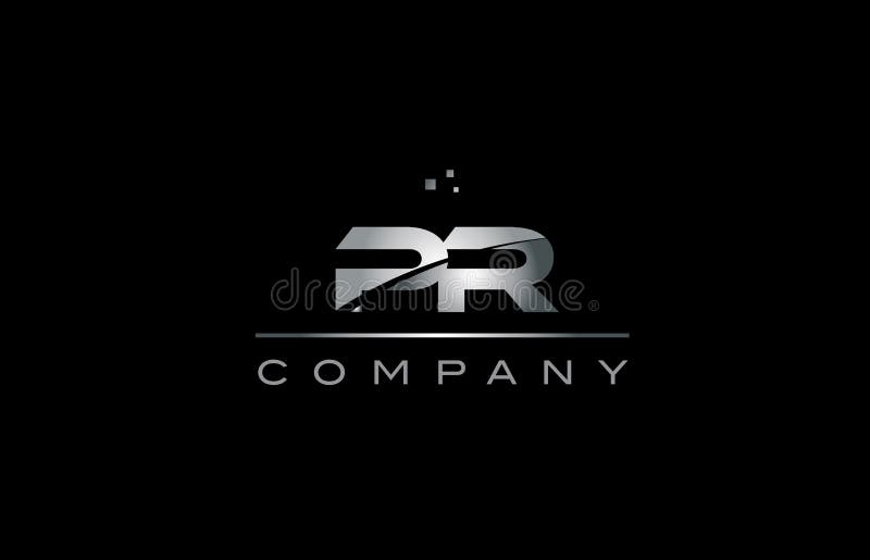 tem metallico dell'icona di logo della lettera di alfabeto del metallo di grey d'argento del PR p r illustrazione vettoriale tem metallico dell'icona di logo della lettera di alfabeto del metallo di grey d'argento del PR p r illustrazione vettoriale