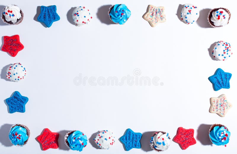 Tema americano di festa con i dessert fotografie stock Tema americano di festa con i dessert fotografie stock
