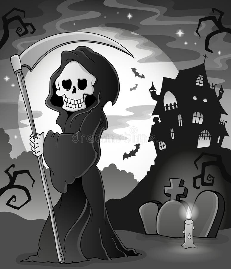 Tema blanco y negro 1 del parca stock de ilustración Tema blanco y negro 1 del parca stock de ilustración