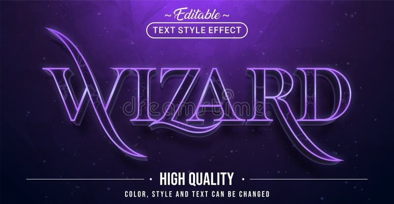 Efeito de estilo de texto editável - Tema de estilo de texto Wizard ilustração stock