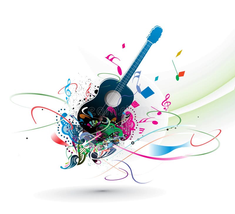 Music theme with abstract rainbow color background, vector illustration, more background here. Music theme with abstract rainbow color background, vector illustration, more background here