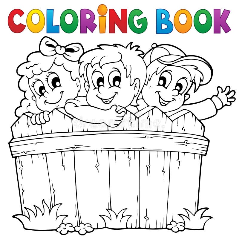 Tema 1 de los niños del libro de colorear libre illustration Tema 1 de los niños del libro de colorear libre illustration