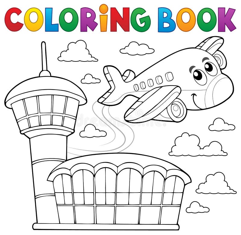 Tema 3 dell'aeroplano del libro da colorare