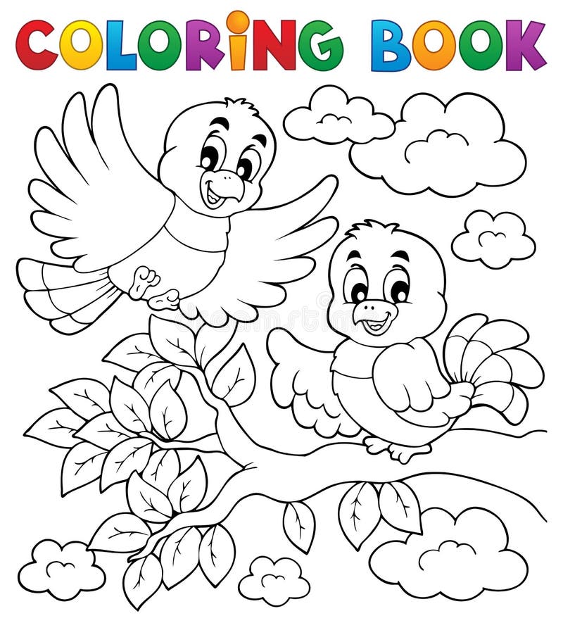 Tema dell'uccello del libro da colorare