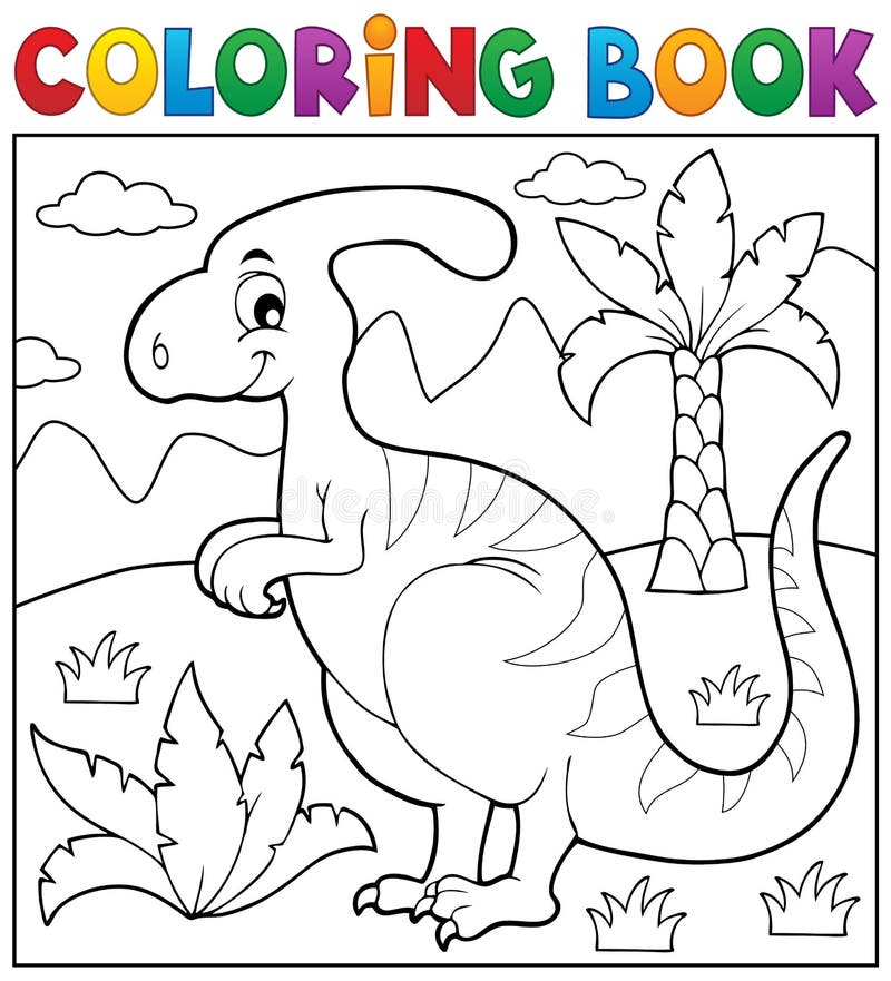 Desenho Composição Dinossauro Livro Colorir Eps10 Ilustração