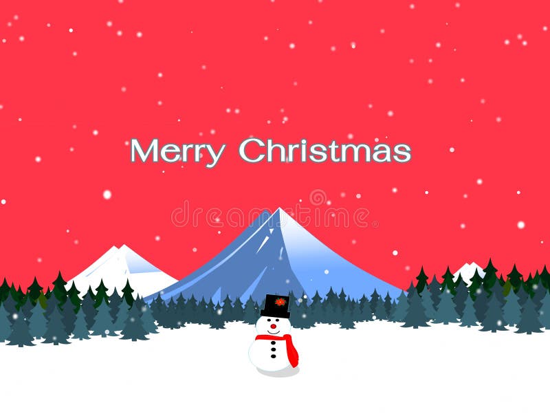 Tema rosso di natale con il pupazzo di neve royalty illustrazione gratis Tema rosso di natale con il pupazzo di neve royalty illustrazione gratis