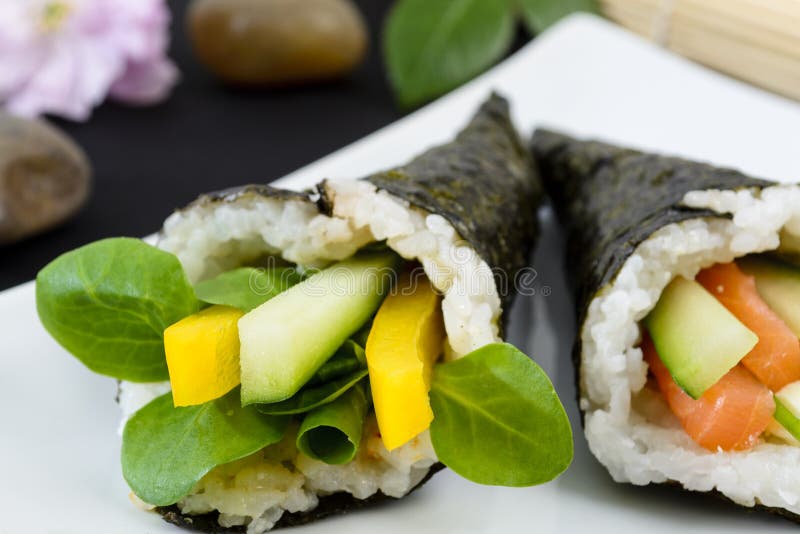 Japanese Rice Maki Sushi Roll Stuff with Tofu and Carrot Stock Image -  Image of gourmet, oriental: 99099549